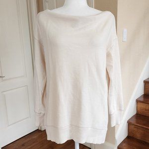 Pilero Anthropologie Womens Ivory Cotton Sweater Cowl Neckline Casual Size S